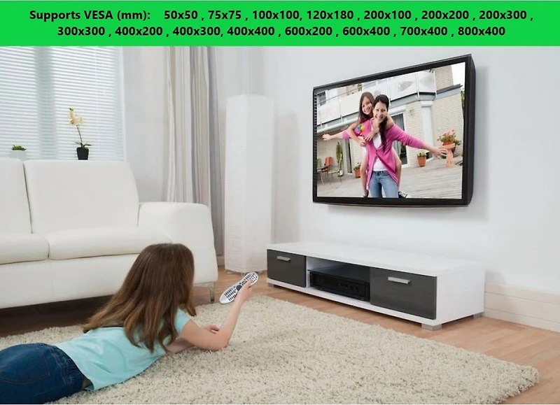 Techly Support mural à deux bras à mouvement complet pour téléviseur LCD/LED plat ou incurvé de 42" à 70" Inclinaison +/-12° VESA jusqu'à 800x400 mm, Blanc