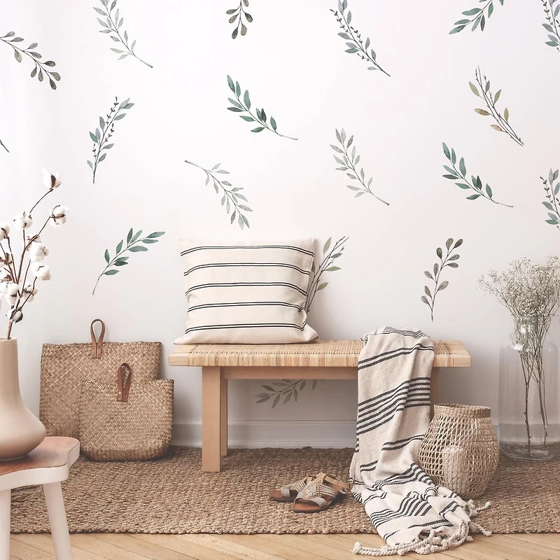 RoomMates Country Leaves Peel and Stick Wall Decals, Country Leave Wall Decals