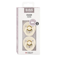 Sucettes BIBS – Collection Colour | Sucette pour bébé sans BPA | Fabriquée au Danemark | Lot de 2 sucettes premium couleur ivoire | Taille 0-6 mois