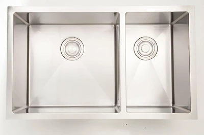 American Imaginations -in. W CSA Approved Stainless Steel Kitchen Sink With 2 Bowl And Gauge AI