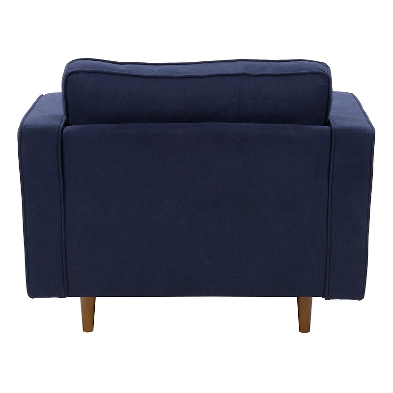 CorLiving Mulberry Mid-Century Comfy Wide Indoor Armchair with 2 Bolster Cushions and Wood Legs