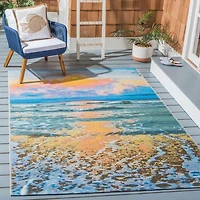 SAFAVIEH Barbados Dusk Waves Outdoor Area Rug