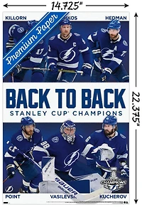 NHL Tampa Bay Lightning - 2021 NHL Stanley Cup Champions Wall Poster, 22.375" x 34" Framed