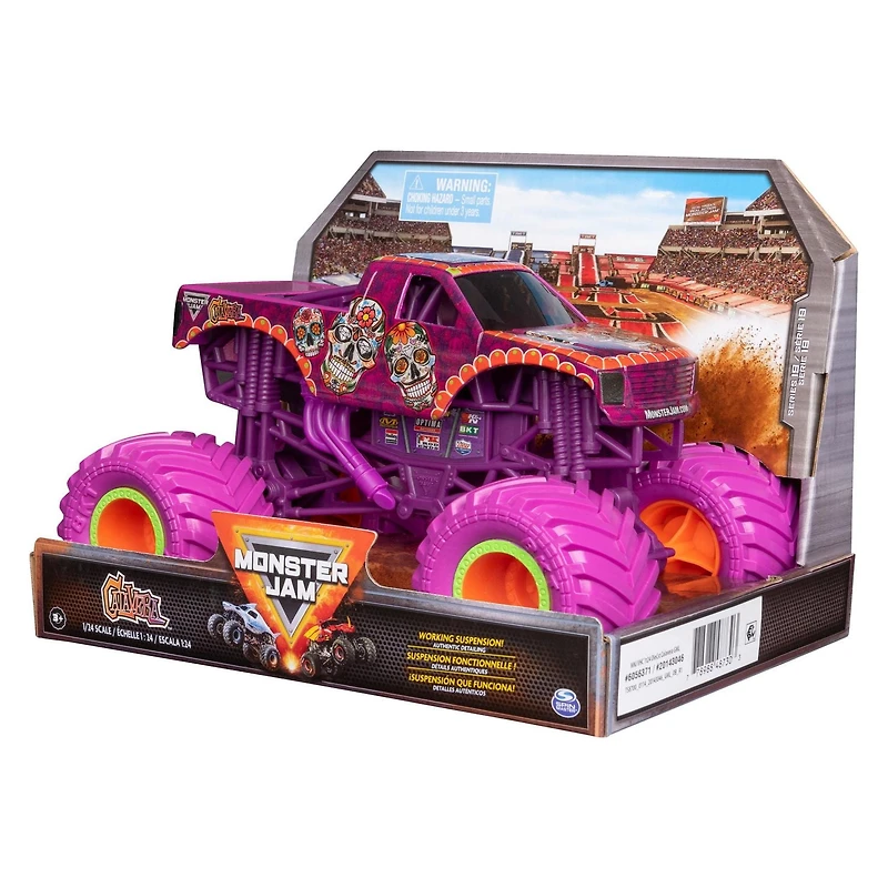 Monster Jam, Official Calavera Monster Truck, Collector Die-Cast Vehicle, 1:24 Scale, Kids Toys for Boys and Girls Ages 3 and up