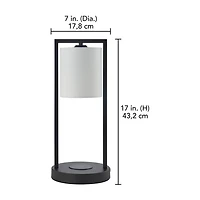 hometrends Table Lamp with USB Port & Wireless Charger, 17 in., wireless charger