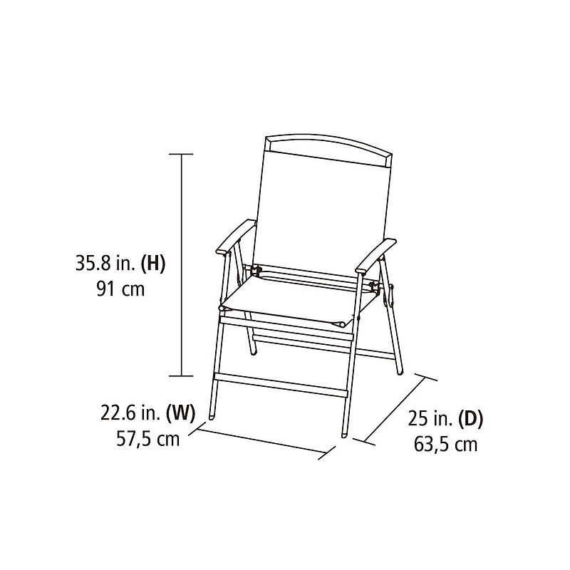 Chaise pliante en tissu tendu Carlington de Mainstays