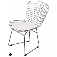 Nicer Furniture with Leatherette Pu Pad Chromed Steel Side White Chairs