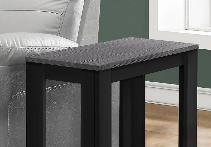 Monarch Specialties Table D'appoint, Côté, Bout, Table De Nuit, Lampe, Salon, Chambre À Coucher, Stratifié, Noir, Gris, Transitionnel