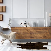 Faux Cowhide Mini Ex Brindle Accent Rug