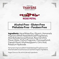 THAYERS Rose Petal Facial Toner Alcohol-Free Witch Hazel Aloe Vera Formula Travel Size 89mL