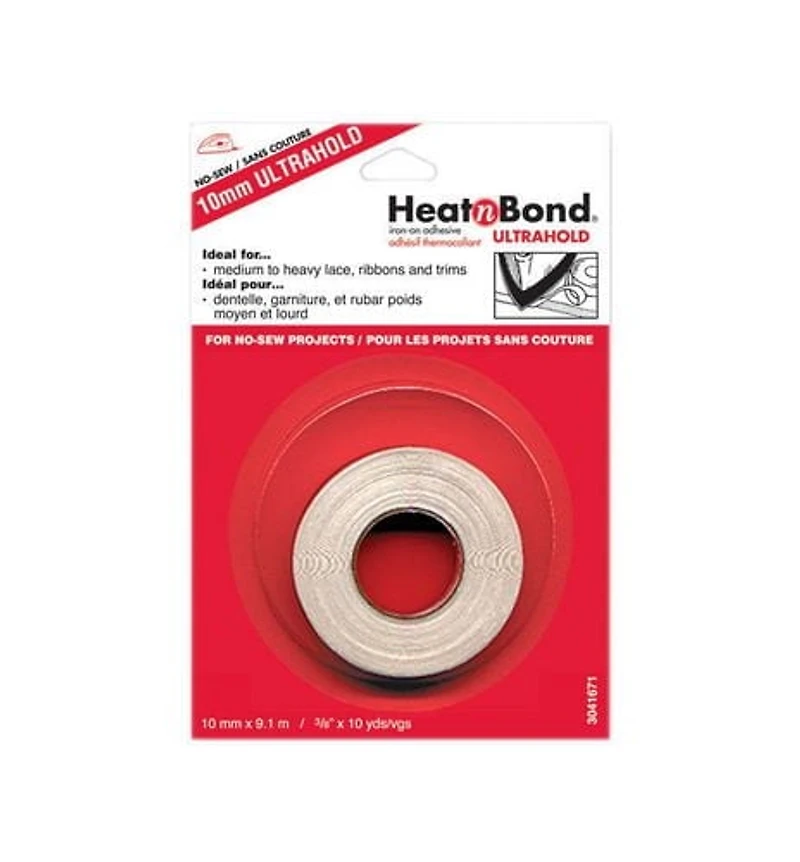 HeatnBond® Ultra Hold Iron‑On Adhesive Tape, 10 mm × 9 m (3/8″ × 10 yd), 10mm