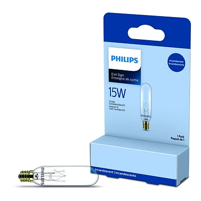 PHILIPS 15W T6 Candelabra Base Exit Sign Light Bulb