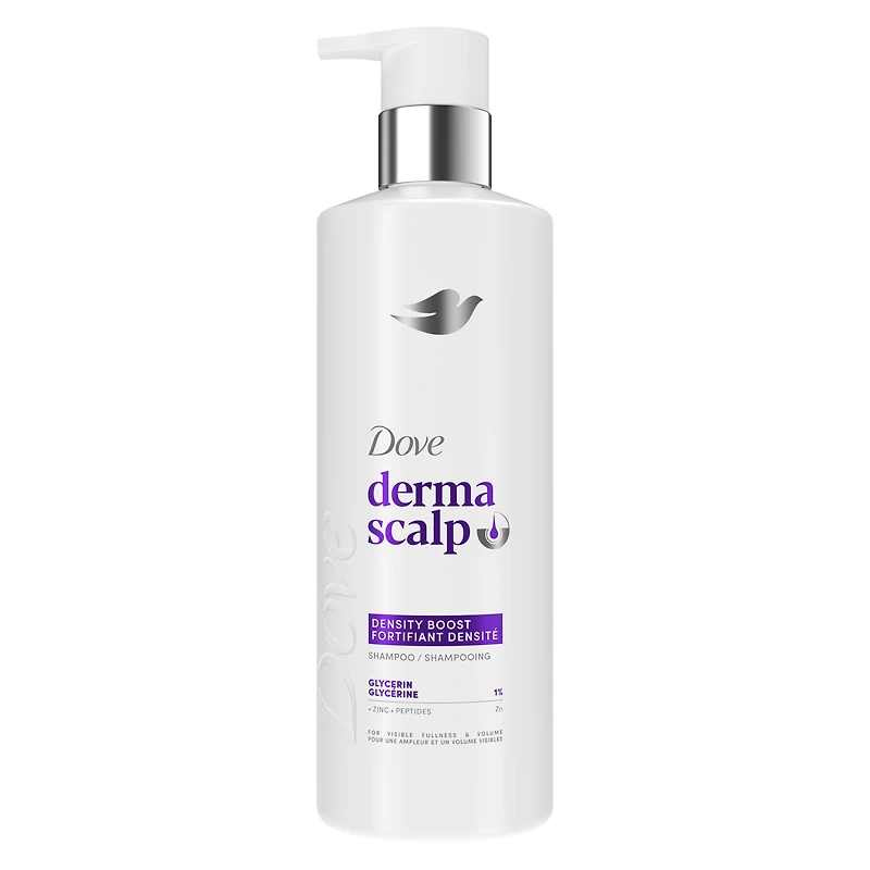 Dove Derma Scalp Shampoo for Thicker, Stronger, Fuller-Looking Hair Density Boost with Glycerin