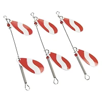 Lucky Strike Baitworks #3 Rouge et Blanc Double Cuillère Tournante - Lot de 3 - Cuillère de Pêche
