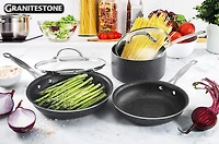 GraniteStone 5-Piece Nonstick Cookware Set, Scratch-Resistant, Granite-coated Anodized Aluminum, Dishwasher-Safe, PFOA-Free As Seen On TV