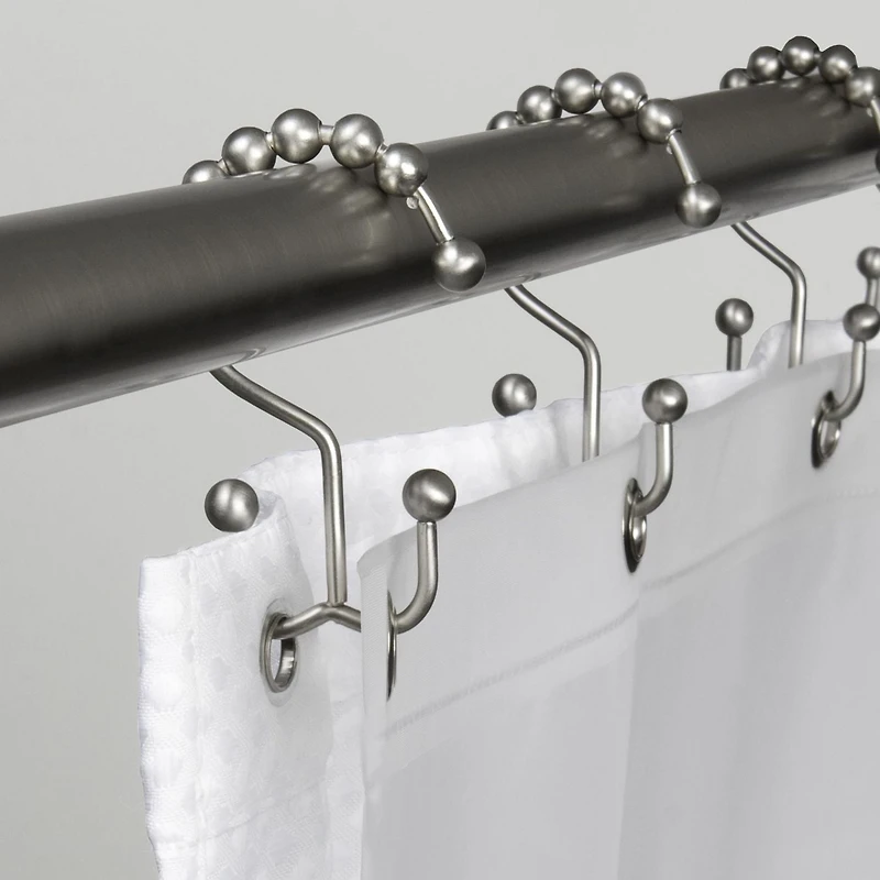 Mainstays Double Roller Glide Shower Curtain Hooks or Rings, Set of 12