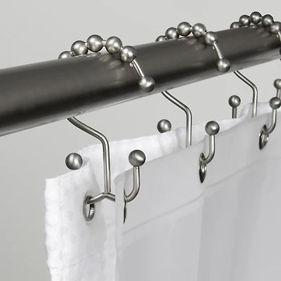 Mainstays Double Roller Glide Shower Curtain Hooks or Rings, Set of 12