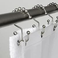 Mainstays Double Roller Glide Shower Curtain Hooks or Rings, Set of 12