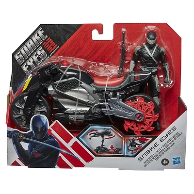 Snake Eyes: G.I. Joe Origins Snake Eyes with Stealth Cycle Figure and Vehicle with Ninja Spin Attack Feature, Toys for Kids Ages 4 and Up