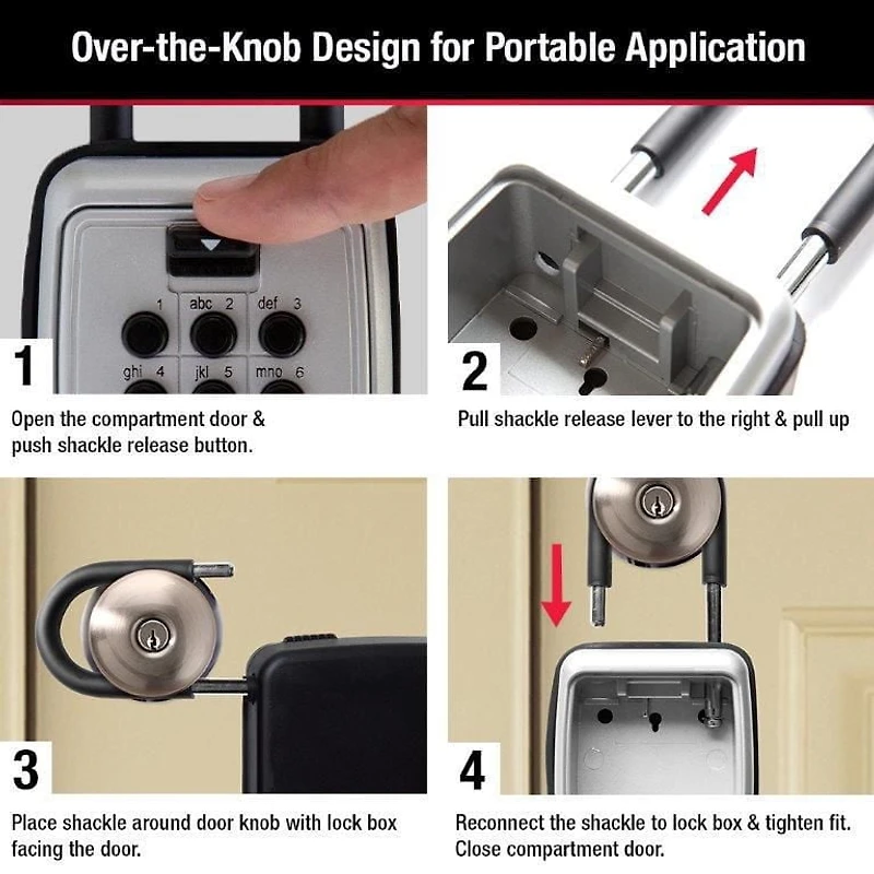 Master Lock  Portable Key Storage Safe #5422, Resettable Button Combination