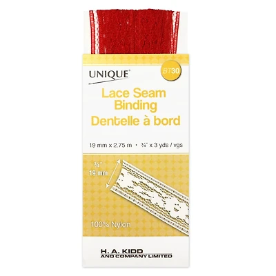 UNIQUE Lace Seam Binding, 18mm x 2.75m