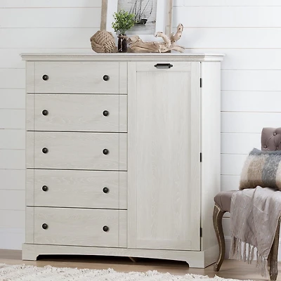 South Shore Lilak Commode à porte 5 tiroirs