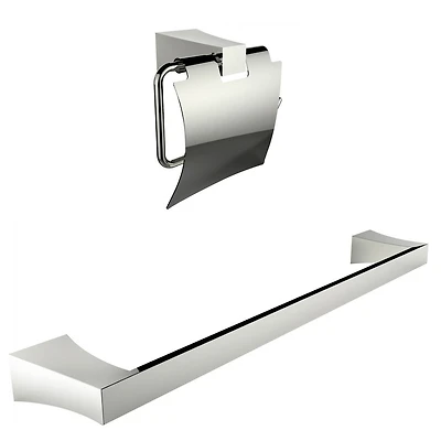 Porte-papier hygiénique chromé avec ensemble d'accessoires pour porte-serviettes à tige unique AI-13329