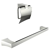 Porte-papier hygiénique chromé avec ensemble d'accessoires pour porte-serviettes à tige unique AI-13329
