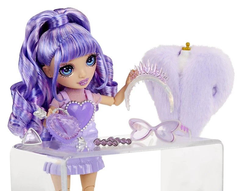Rainbow High Creative Crystals Violet - Poupée-mannequin violette de 11 po (28 cm)