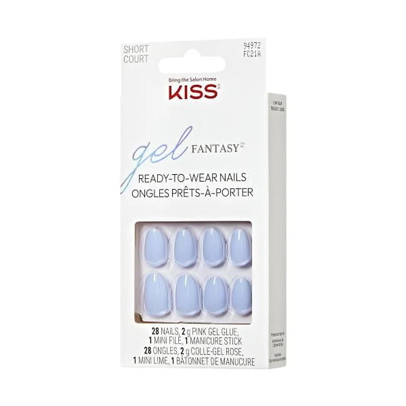 KISS Gel Fantasy - Faux ongles - Jour 1 - Amande - Court - 28 pièces KISS Gel Fantasy
