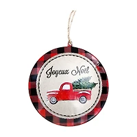 Flat Tin Ornament (Truck - Joyeux Noel) - Set of 5