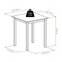 Parkland 5pc High table with baskets, item 94559