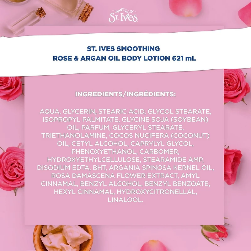 St. Ives Lotion Corporelle Lissante à la Rose et à l'Huile d'Argan