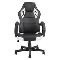 Homylin Chaise de jeu en similicuir avec dossier haut, pivotante, à roulettes, style racing, chaise de bureau exécutive, chaise de jeu vidéo réglable