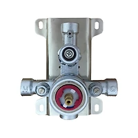 akuaplus® Matte Black 3-Way diverter Pressure Balance Bath Shower Valve Set round w/ 1-Setting Shower head and Spout