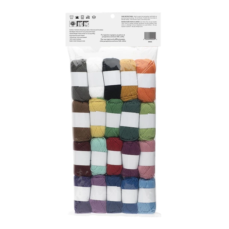 Caron Little Crafties Yarn, Assorted, 0.7oz(20g), Medium, Acrylic