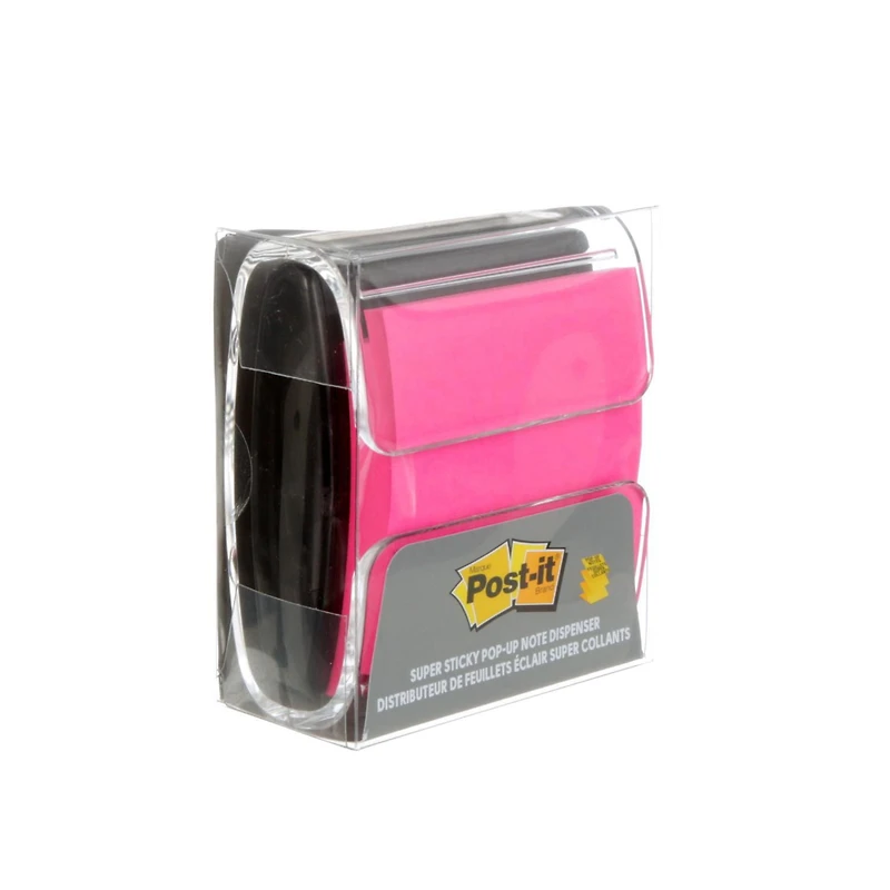 Distributeur de feuillets éclair super collants WD-330-BK-C-RP4 Post-it®, noir, 1/paquet