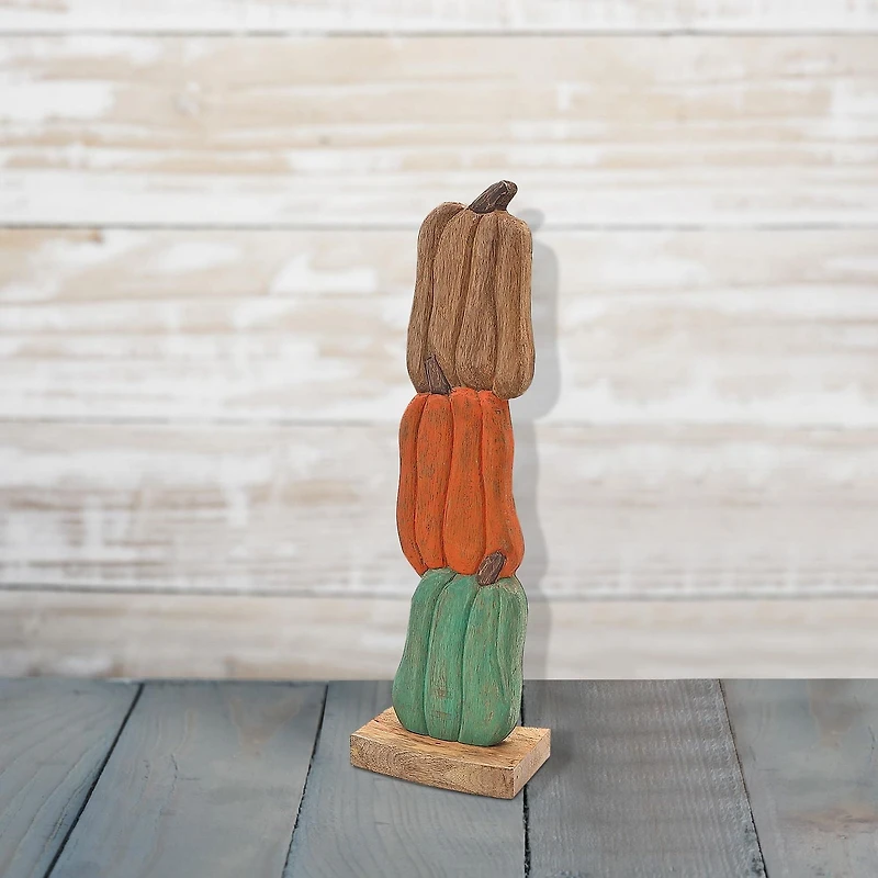 Mango Wood Triple Stacking Pumpkins
