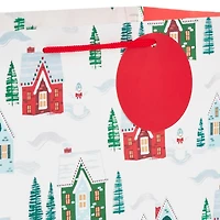 Grand sac-cadeau Hallmark de Noël – Format horizontal (Maisons enneigées)