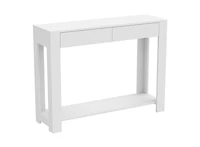 Safdie & Co. Table Console 40" Blanche Avec 2 Tiroirs, 1 Étagère