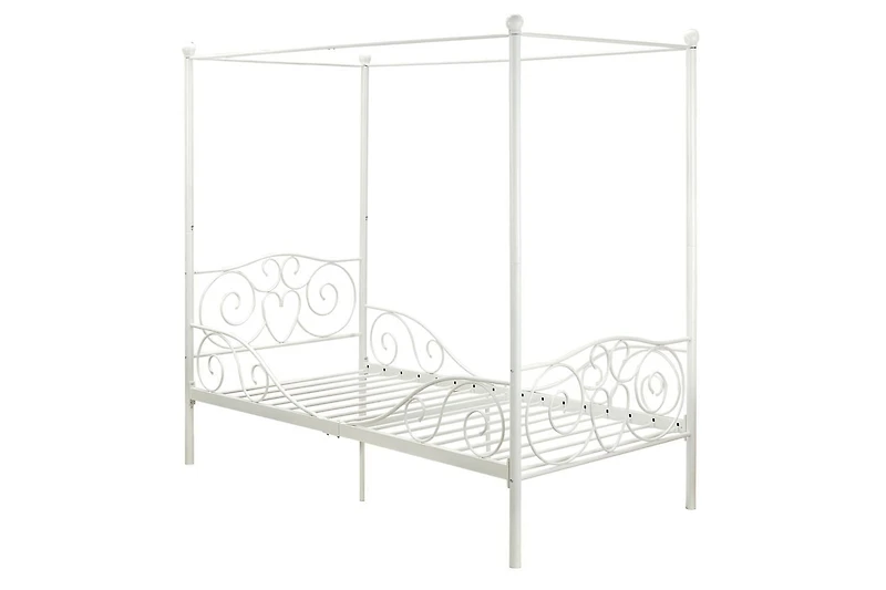 DHP White Twin Canopy Bed