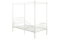 DHP White Twin Canopy Bed