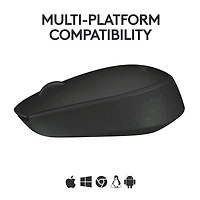 Logitech Souris Sans Fil M170, 2,4 GHz , Avec récepteur USB ultra-discret - Noir Vie de la batterie de 12 mois