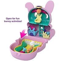 Polly Pocket Flip & Find Bunny Compact, Dual Play Surface, Polly Doll, Fox Figure