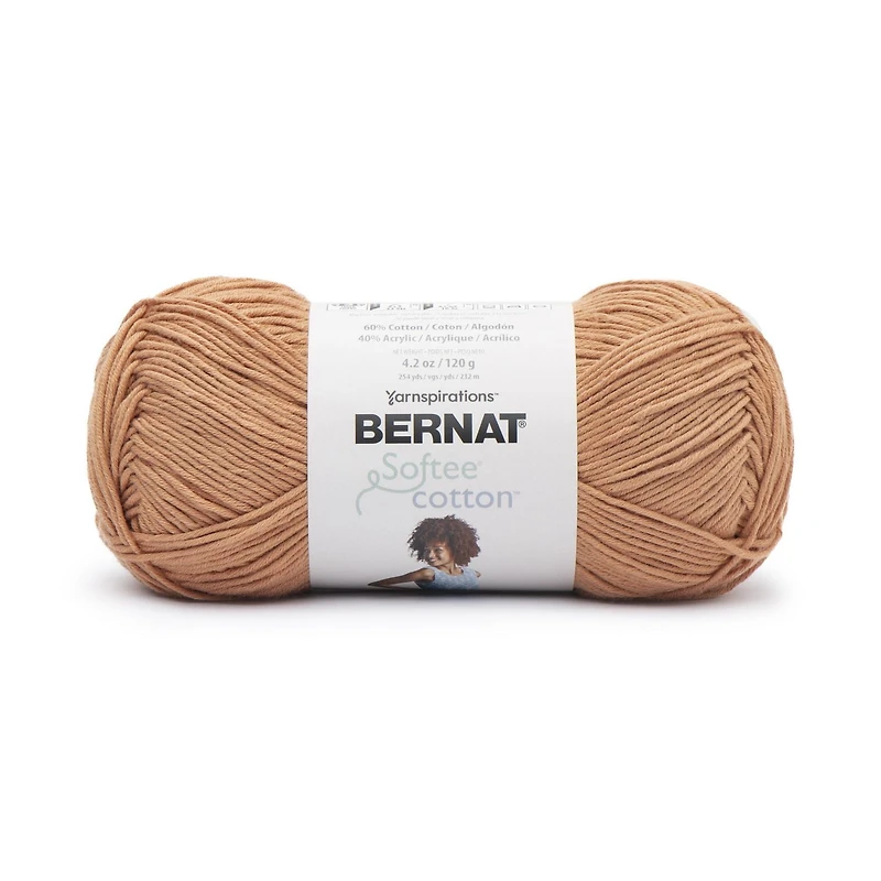 Bernat® Fil Softee® Cotton™, Mélange de Coton #3 Léger, 4,2 Oz/120 G, 254 Yards