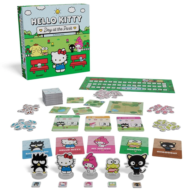 Asmodee - Maestro Media - Édition Exclusif - Hello Kitty: Day at The Park - Hello Kitty et ses Amis - Jeu Amusant en Famille - De 2 à 4 Joueurs - À partir de 8 ans - Anglais Hello Kitty: Un jeu d'aventure au parc!