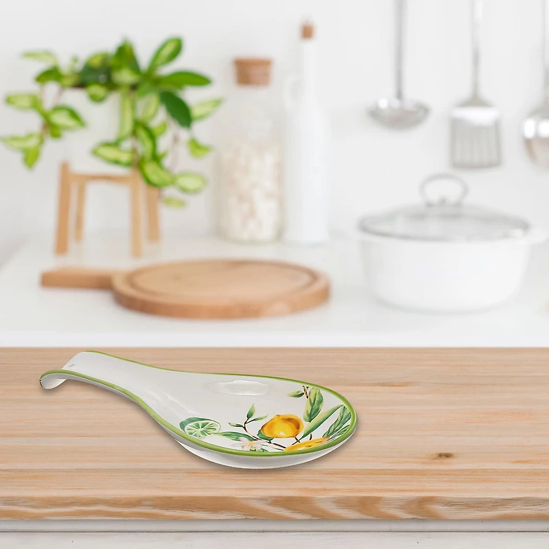 IH Casa Decor Ceramic Lemon Spoon Rest - Ensemble De 4