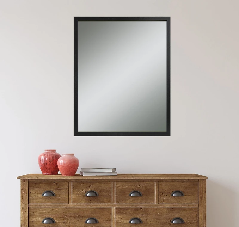 Hometrends Miroir Mural Ultima Brush, Miroir Rectangulaire, 16,50x19,50po, Noir Brossé