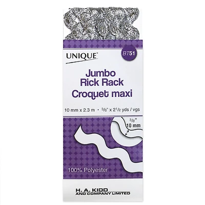 Unique Rick Rack Trim — Jumbo, 2.3 m, 100% Polyester
