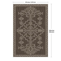 Tapis d'extérieur d'intérieur 7 pi 7 po x 10 pi 10 po, Metson, Sépia
